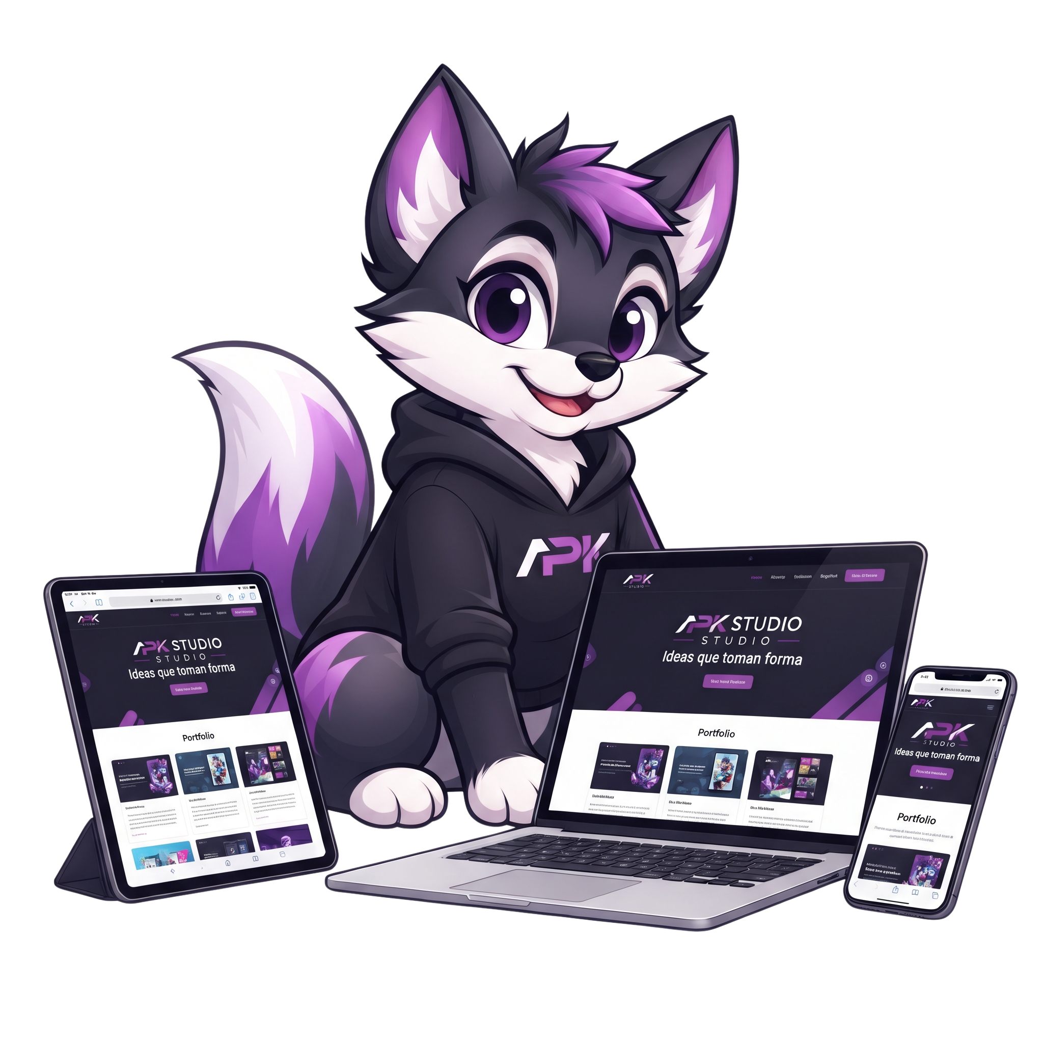 Mockup y Mascota ARK STUDIO