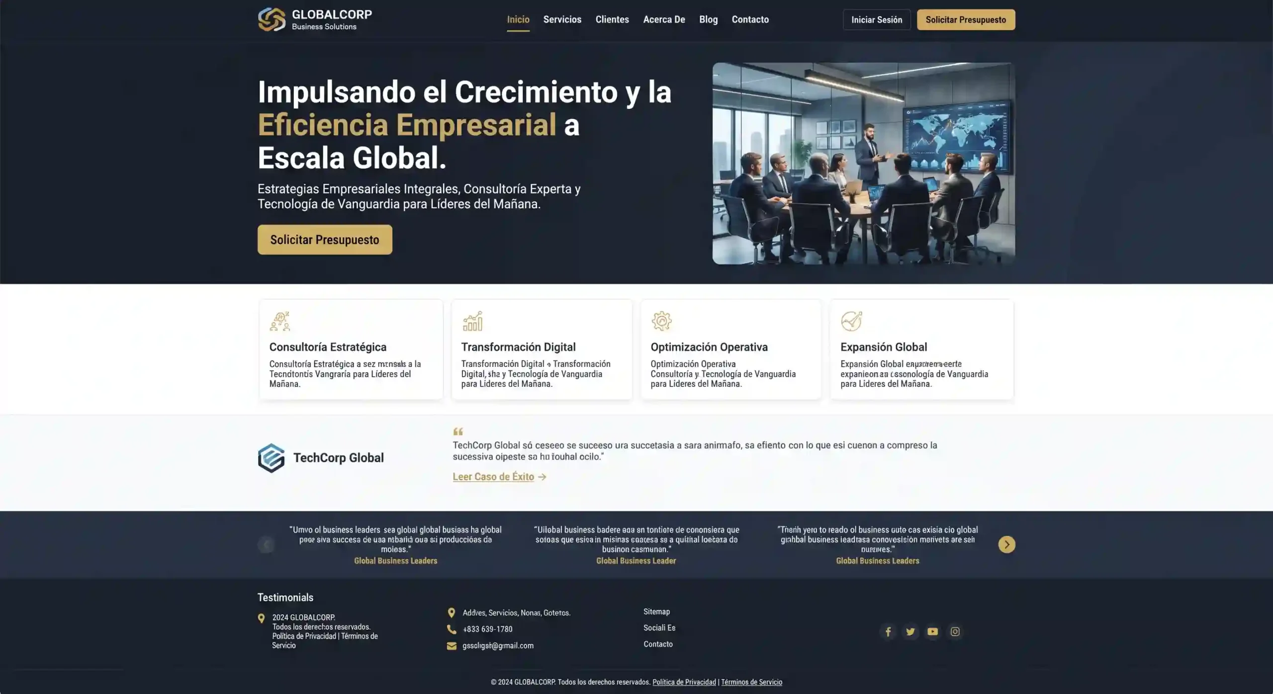 Página Web Empresarial ARK STUDIO