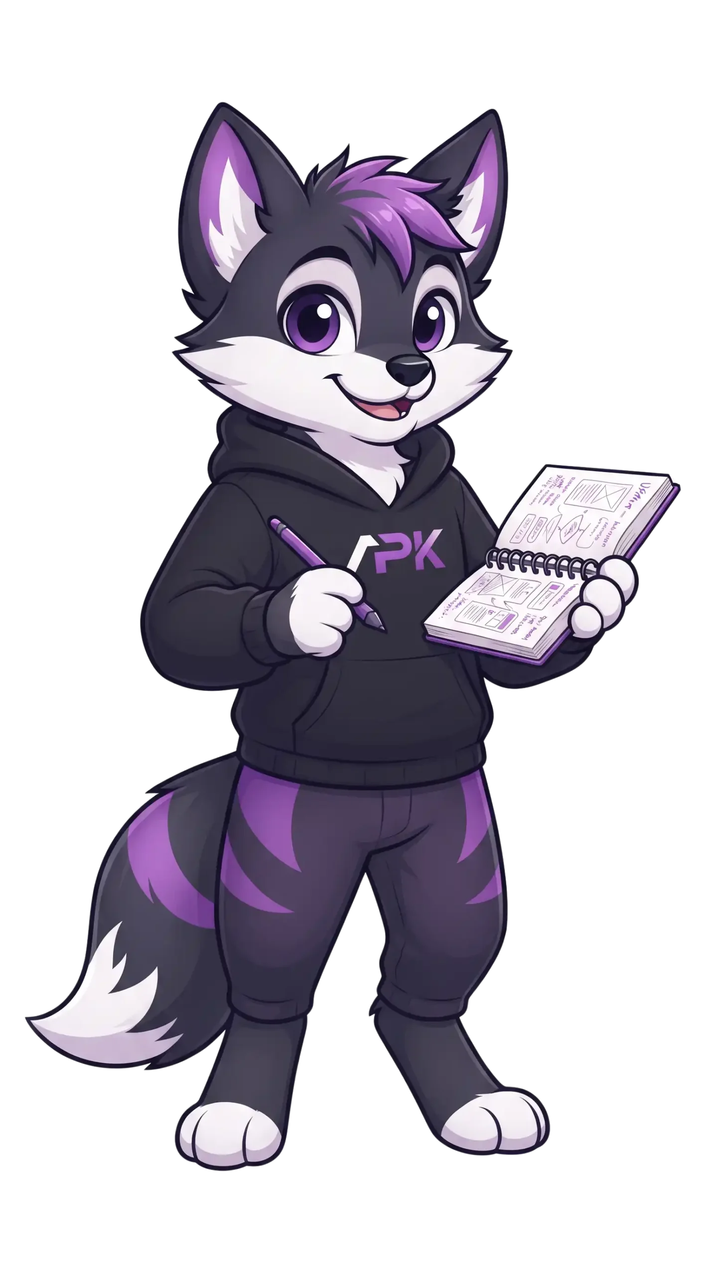 Mascota tomando notas